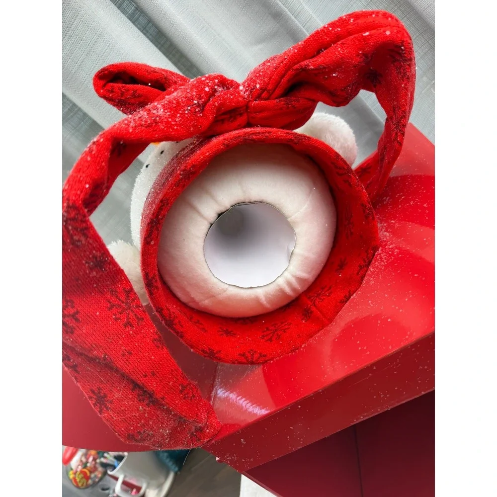 Belk Home Accents Snowlady Head Tree Topper Red Scarf Earmuffs 8.5in open box